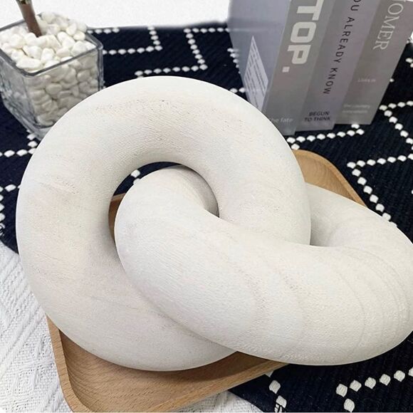 Two piece wood chain with beaded tassel strand pillow/other decor not included - Picture 2 of 9